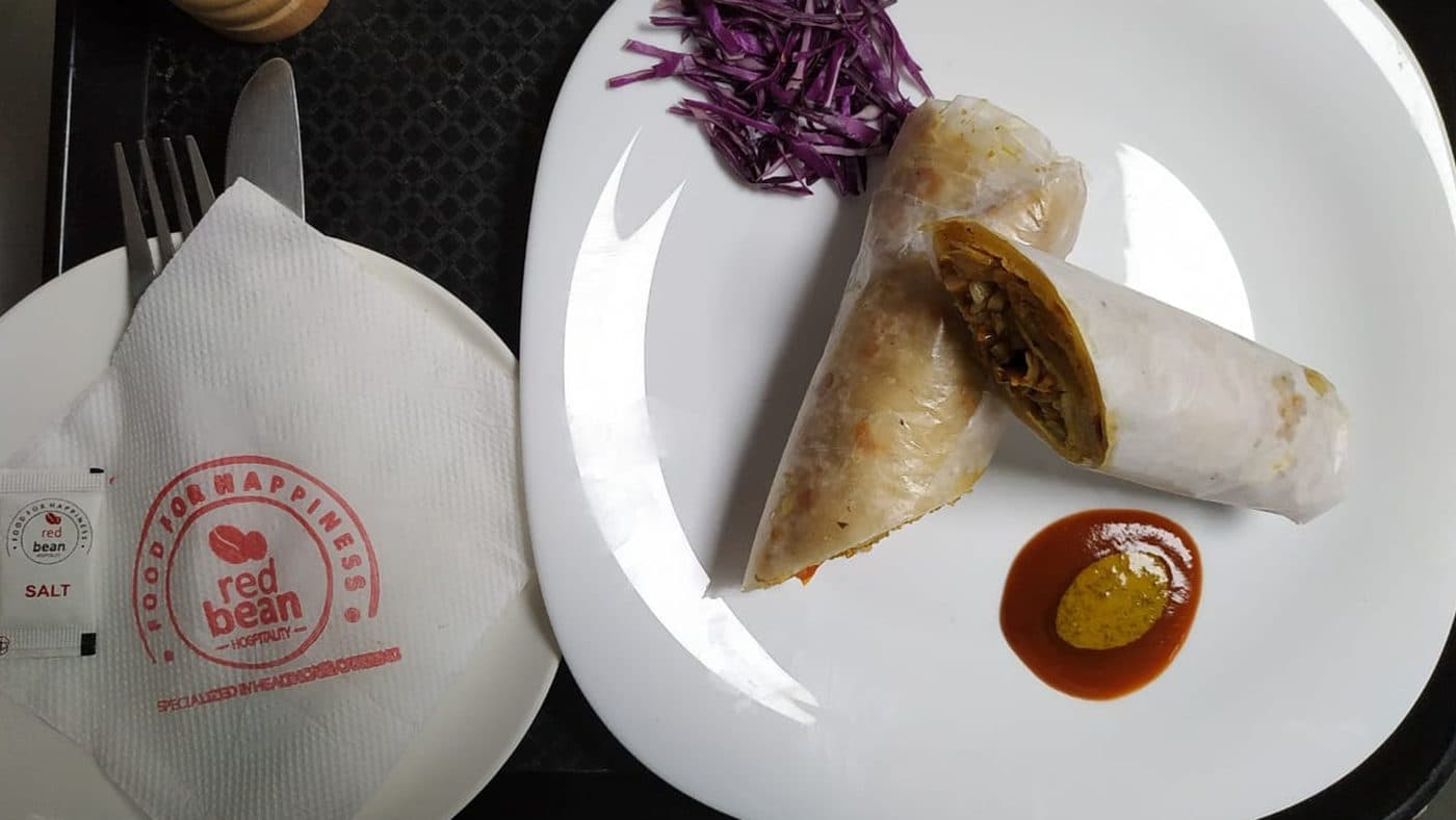 Freshly plated Red Bean Hospitality meal, 35